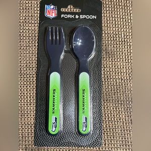 Seahawks infant toddler spoon and fork set
